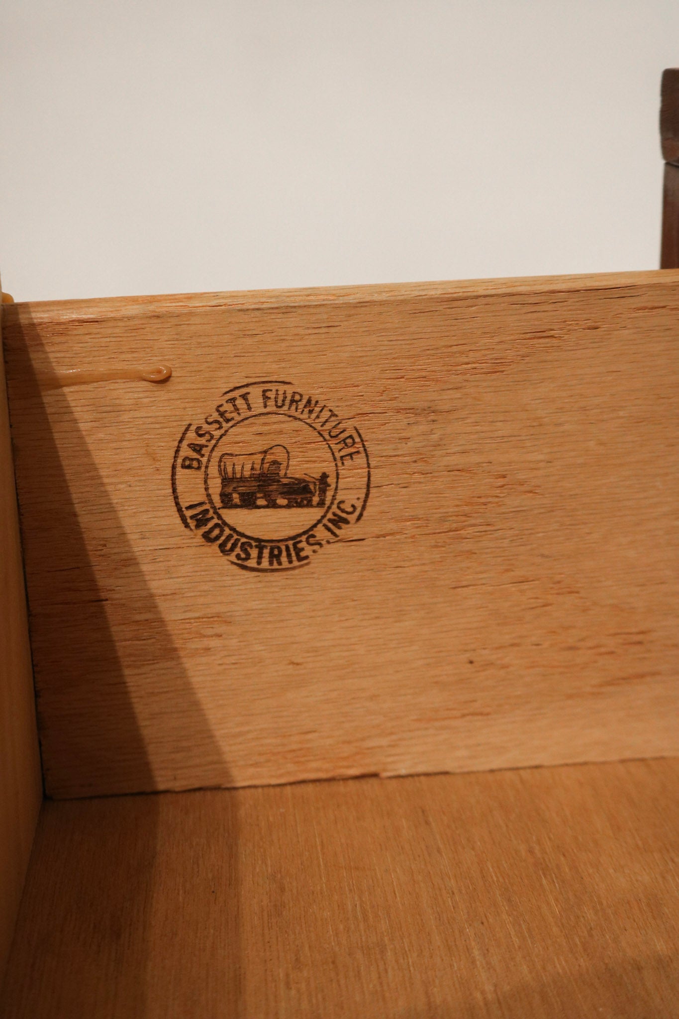 Angled view from the side accentuating dresser's linear silhouette