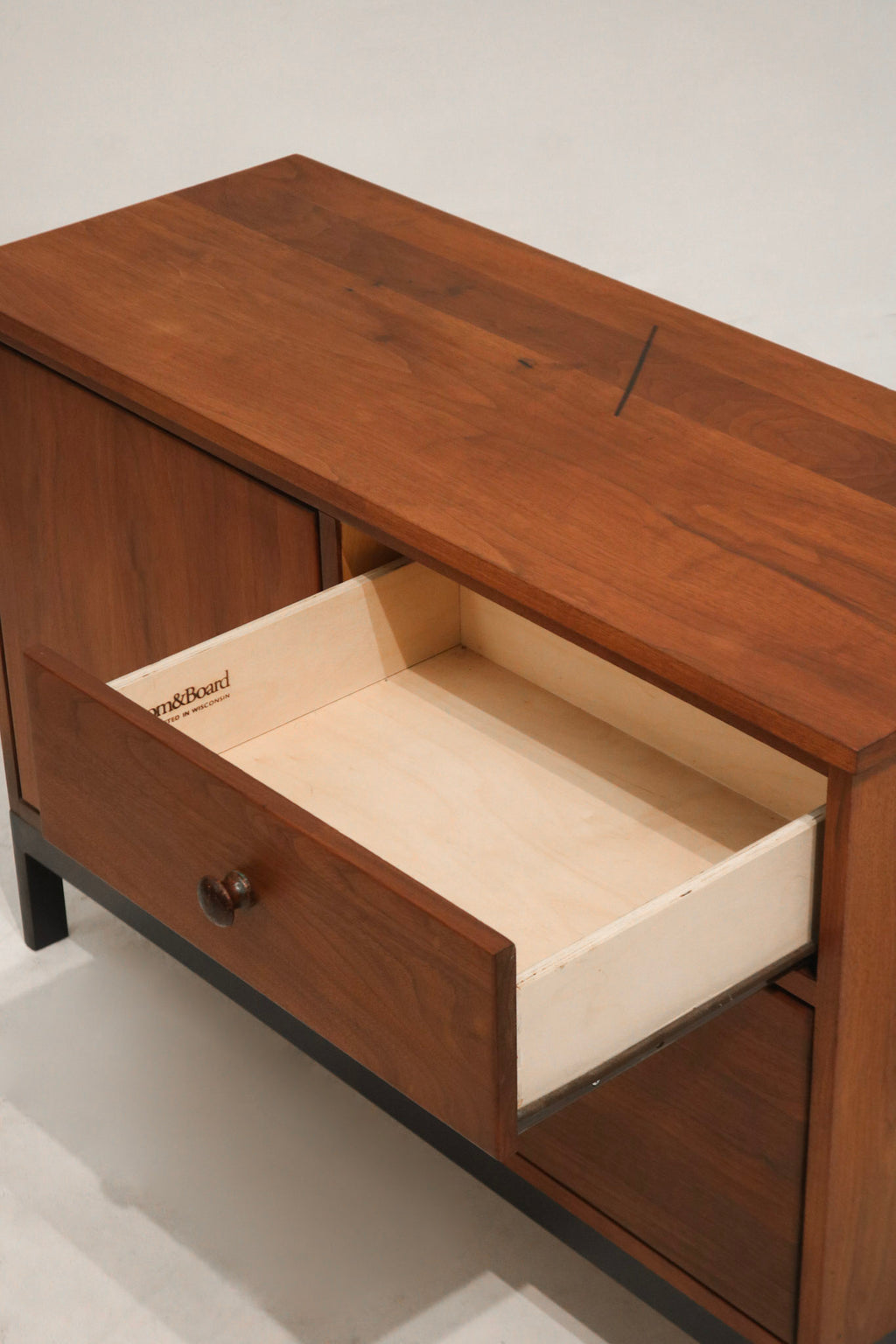 Alternate front angle focusing on rustic design and wood finish