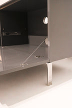 Close-up of drawer hardware on Capellini unit showcasing build quality