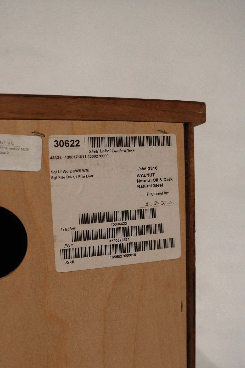 View showcasing side profile of cabinet’s clean lines and build