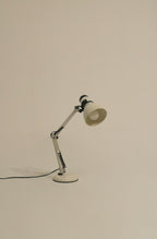 Late 90s modernist white metal swing-arm desk lamp