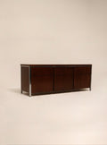 Solid walnut wood table with chrome legs