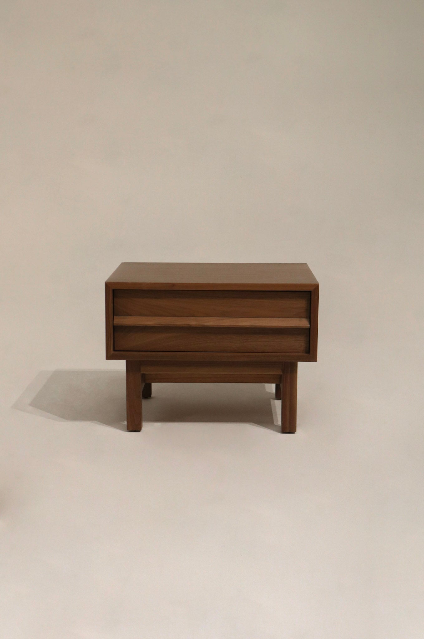 Walnut Open Shelf Nightstand
