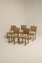 Carved oak chair with turned legs