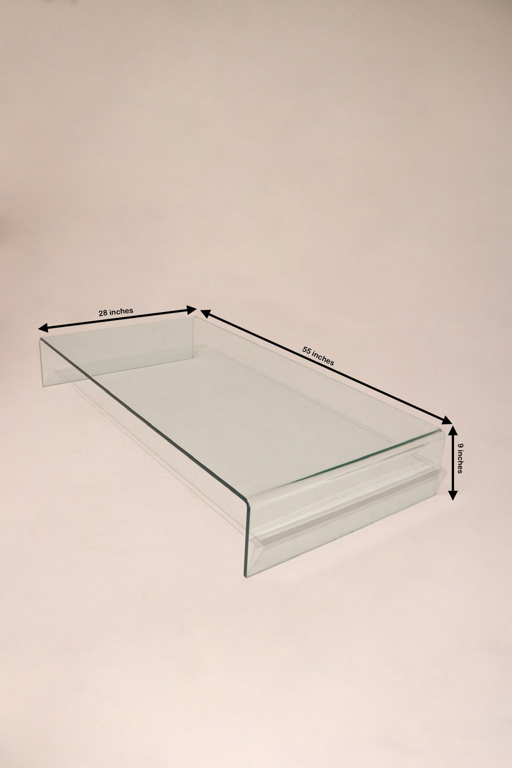 Detailed angle of the glass finish reflecting light, showcasing contemporary minimal design