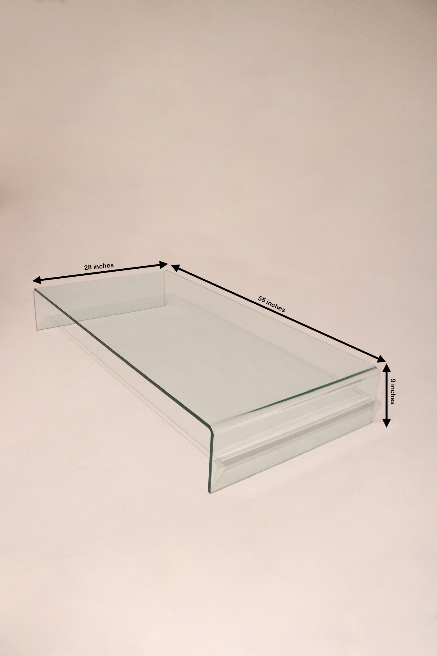 Detailed angle of the glass finish reflecting light, showcasing contemporary minimal design