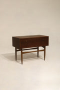 Vintage solid walnut and teak wood piece with drawers