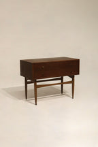 Vintage solid walnut and teak wood piece with drawers