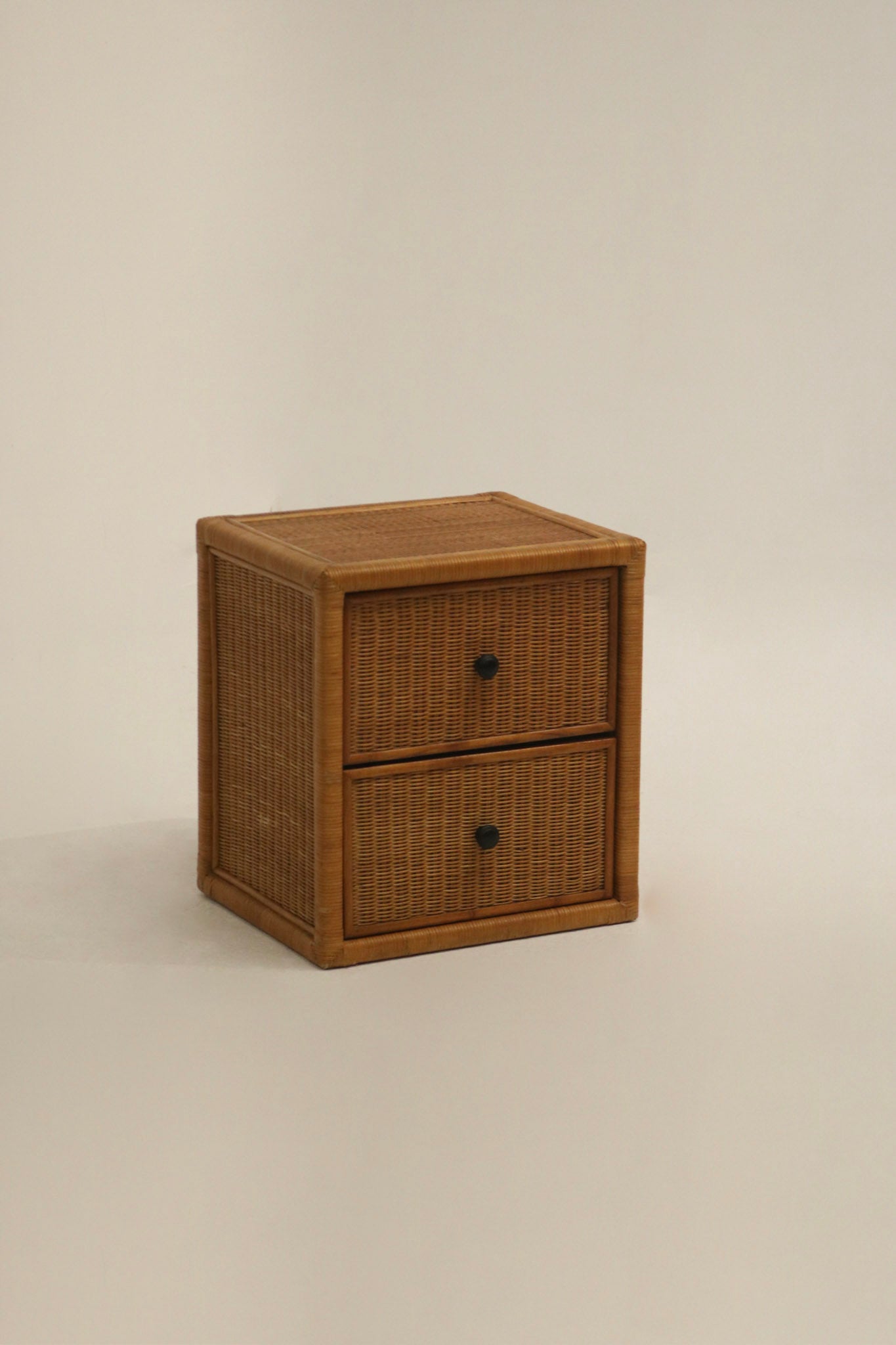 20th century wicker and rattan chest of drawers
