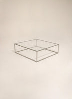 Stylish glass top table with chrome frame