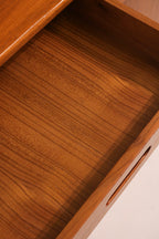 View of open drawer highlighting dovetail construction and quality