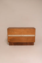 Detail of wooden drawer organizer dividers for silverware or supplies