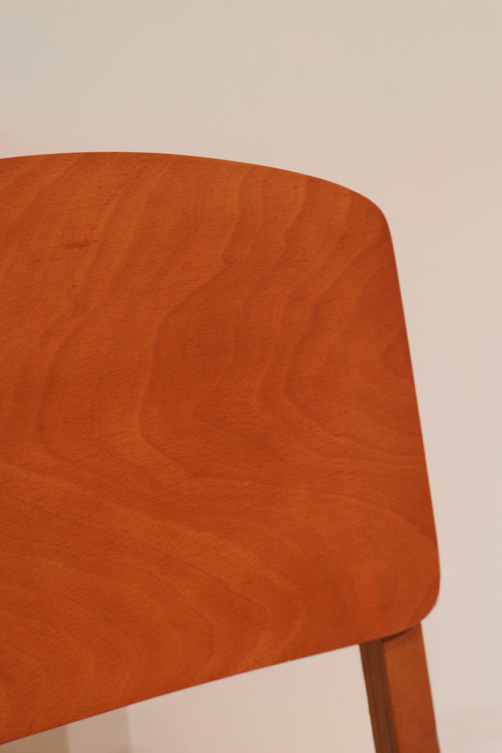 Front view of backrest showcasing natural wood pattern and grain