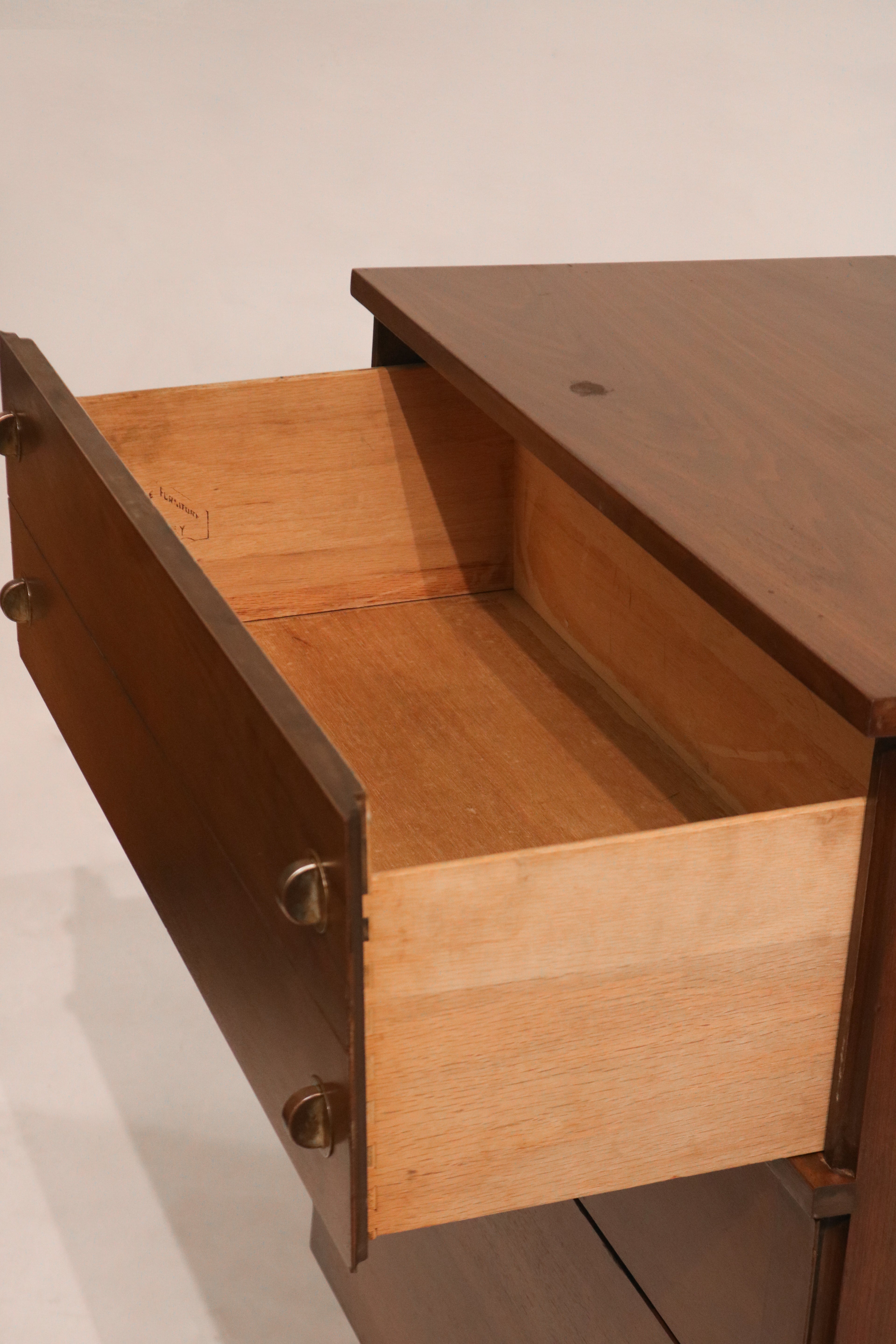 Full perspective view of the Stanley highboy in a studio setting