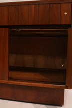 Interior drawer construction detail showing dovetail joints and quality