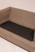 View of the interior frame cleanliness with seat cushions removed