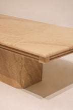 Low angle view emphasizing the architectural block design