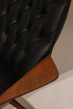 Low angle view emphasizing the chair swivel base and clearance