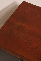 Low angle view emphasizing the floating design effect of the chrome base