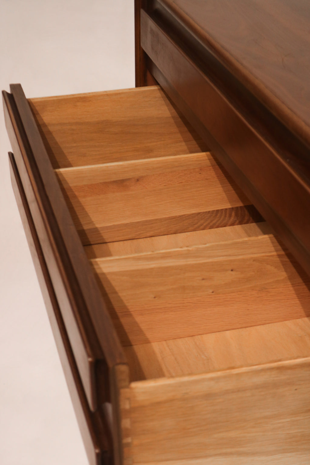 Lower drawers open demonstrating storage capacity and alignment