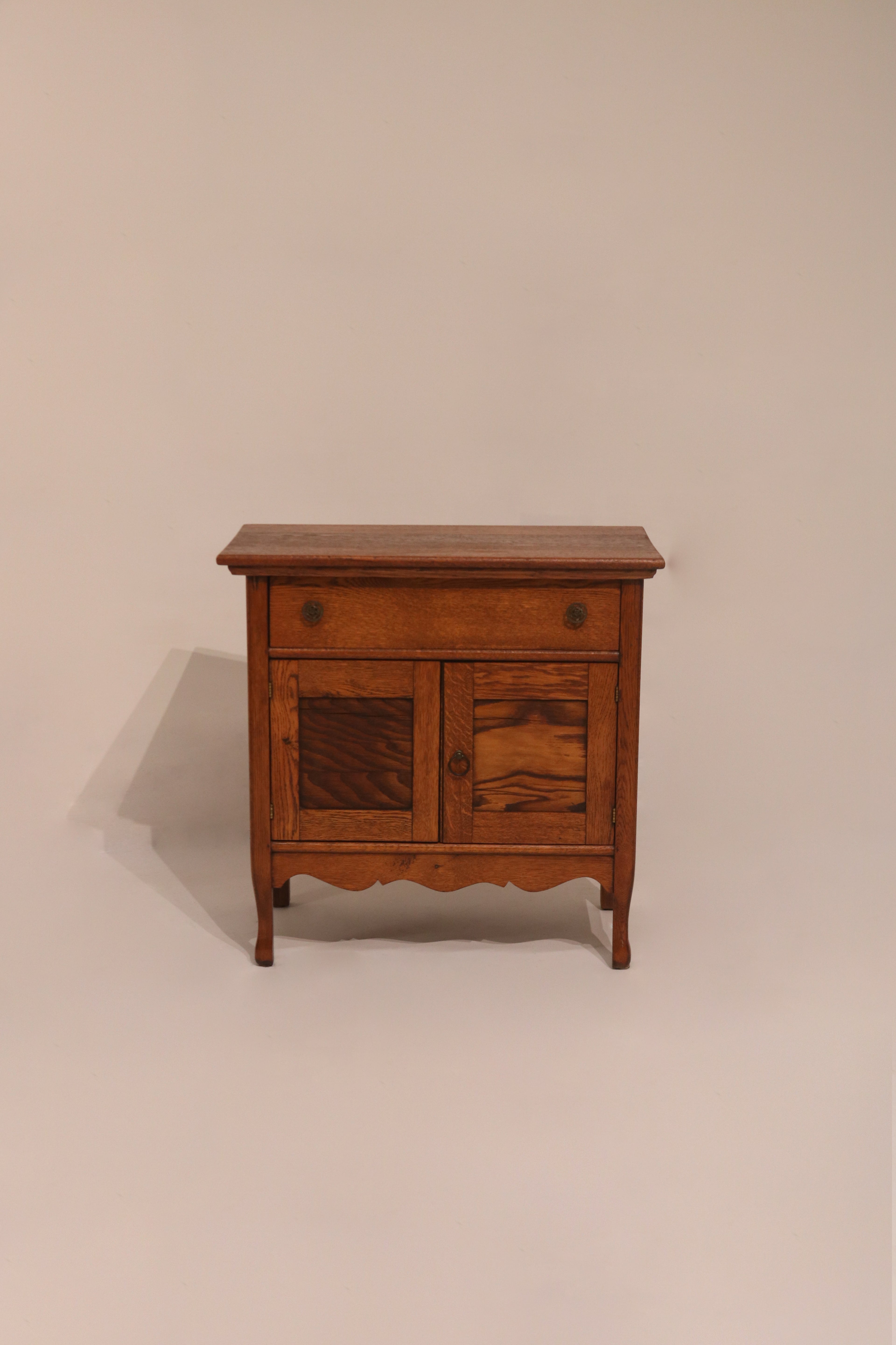 Antique oak wood stand cabinet 30 inches wide rustic style