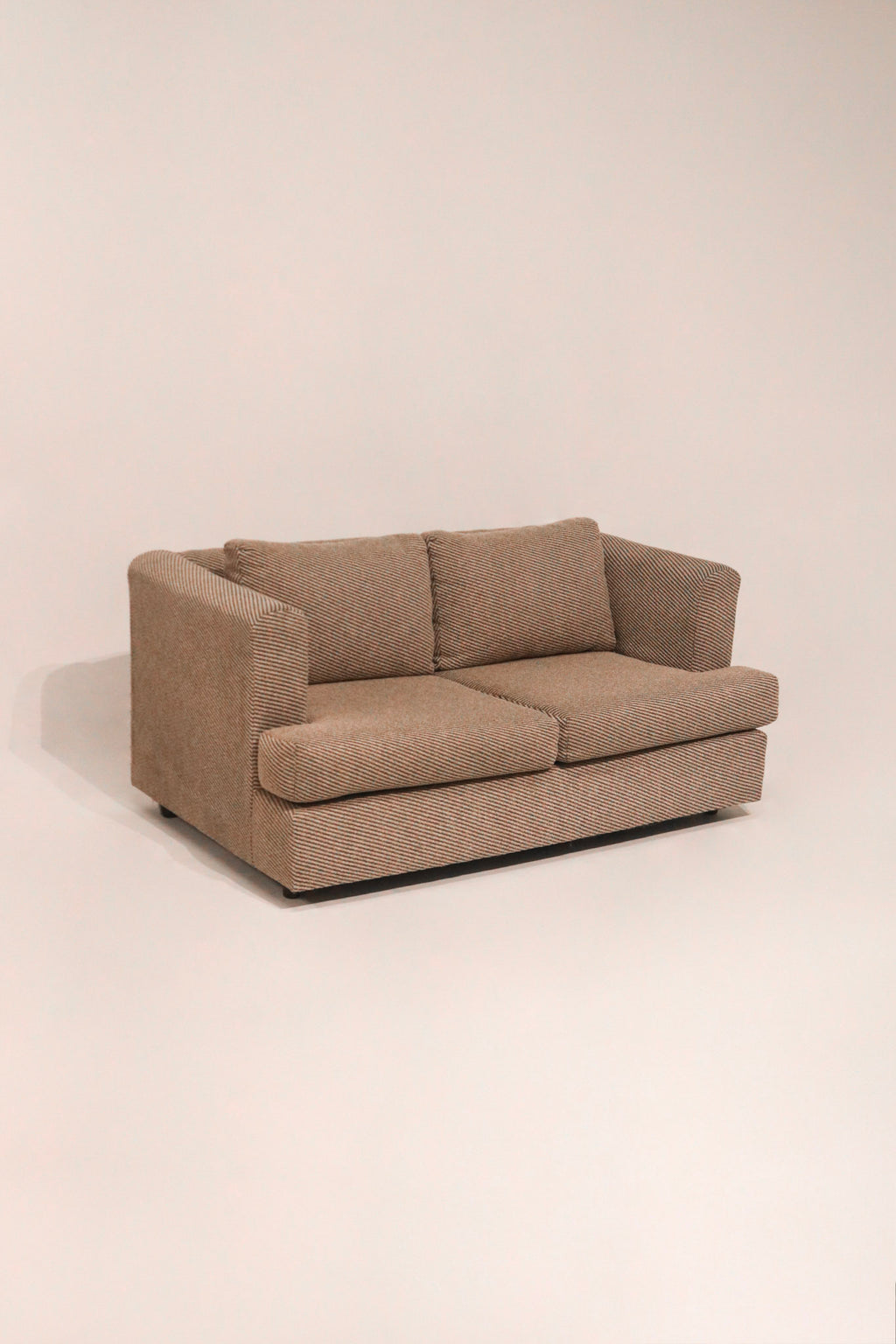 Contemporary fabric 2 seats sofa loveseat 58 inches wide neutral color