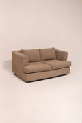 Contemporary fabric 2 seats sofa loveseat 58 inches wide neutral color