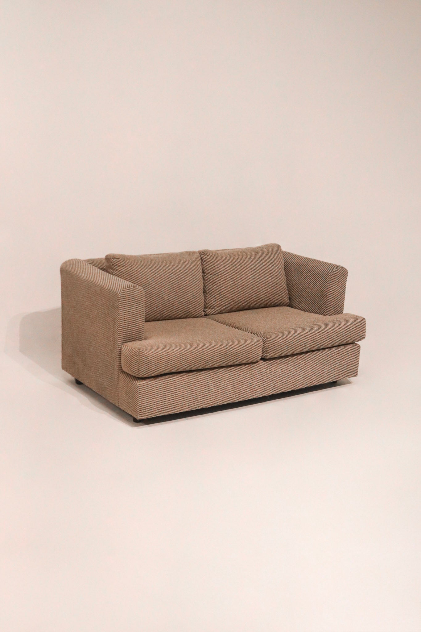 Contemporary fabric 2 seats sofa loveseat 58 inches wide neutral color