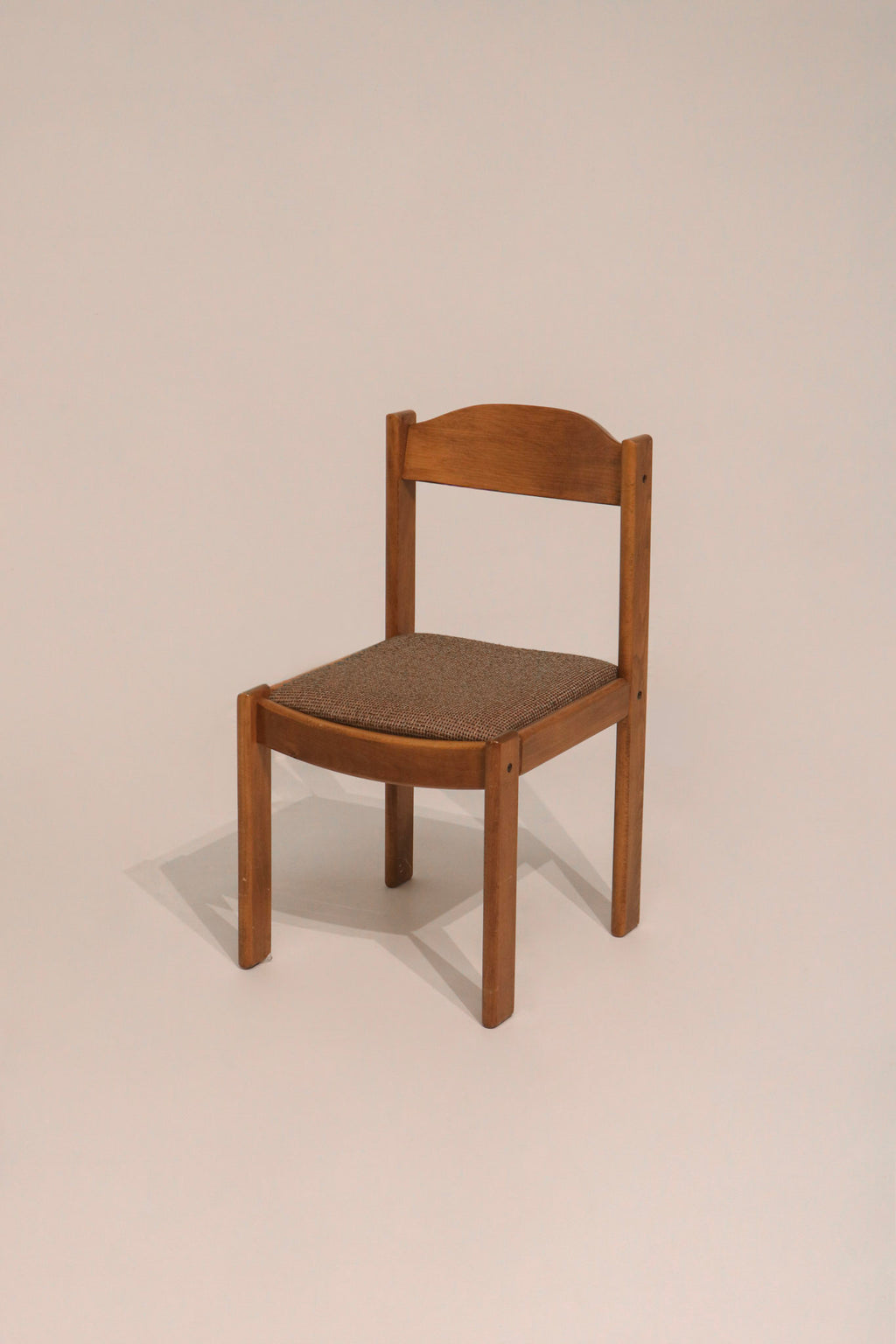 MCM vintage oak wood fabric single chair 18x32 inches minimalist design