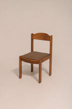 MCM vintage oak wood fabric single chair 18x32 inches minimalist design