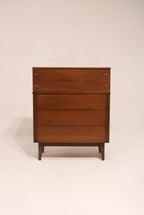 MCM walnut chest of drawers dresser by Stanley 34 inches wide 4 drawers