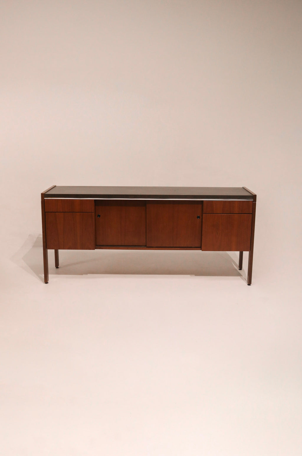 Mid century modern wooden walnut sideboard credenza by Biltrite Canada 66 inches wide