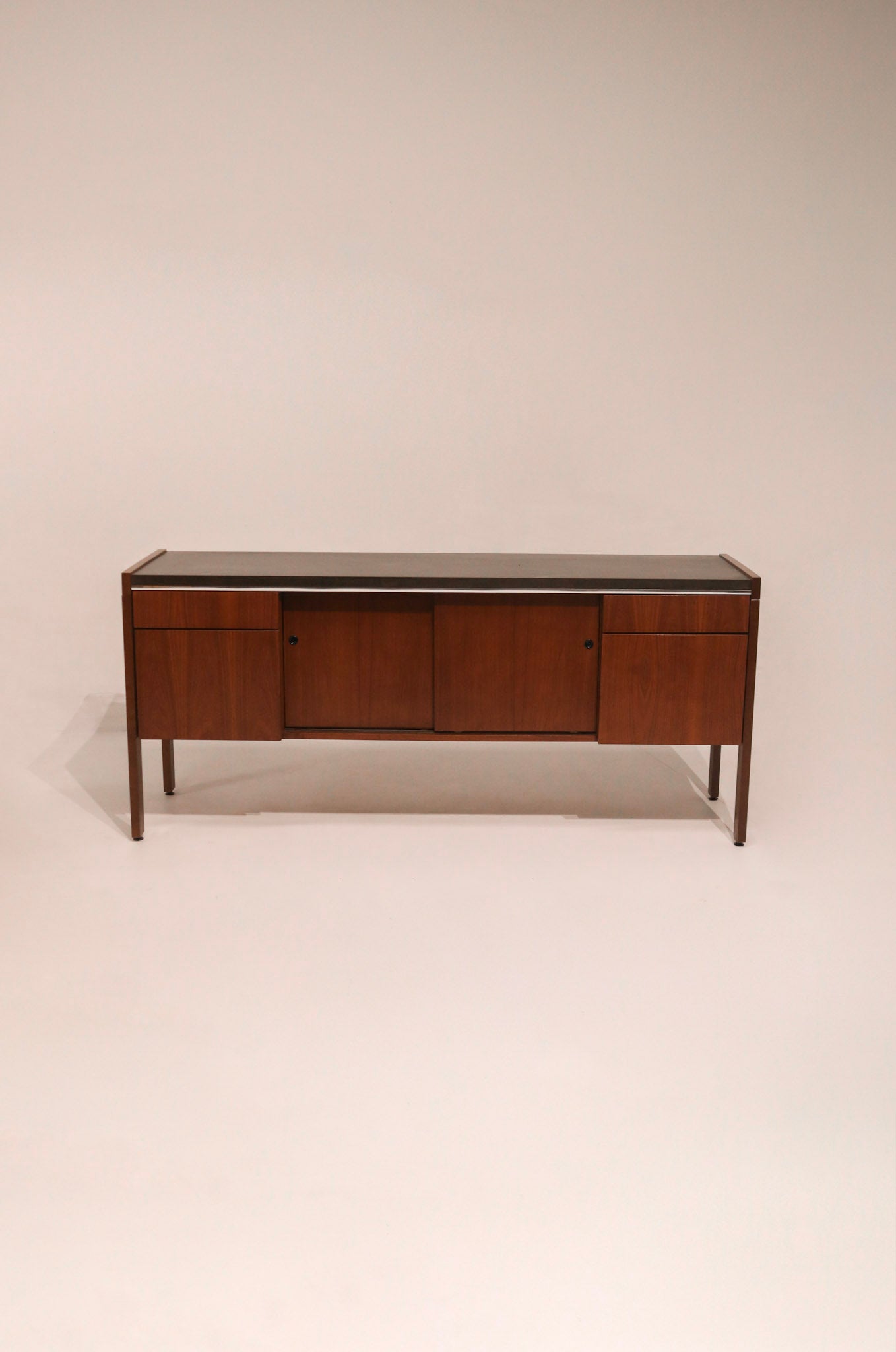 Mid century modern wooden walnut sideboard credenza by Biltrite Canada 66 inches wide