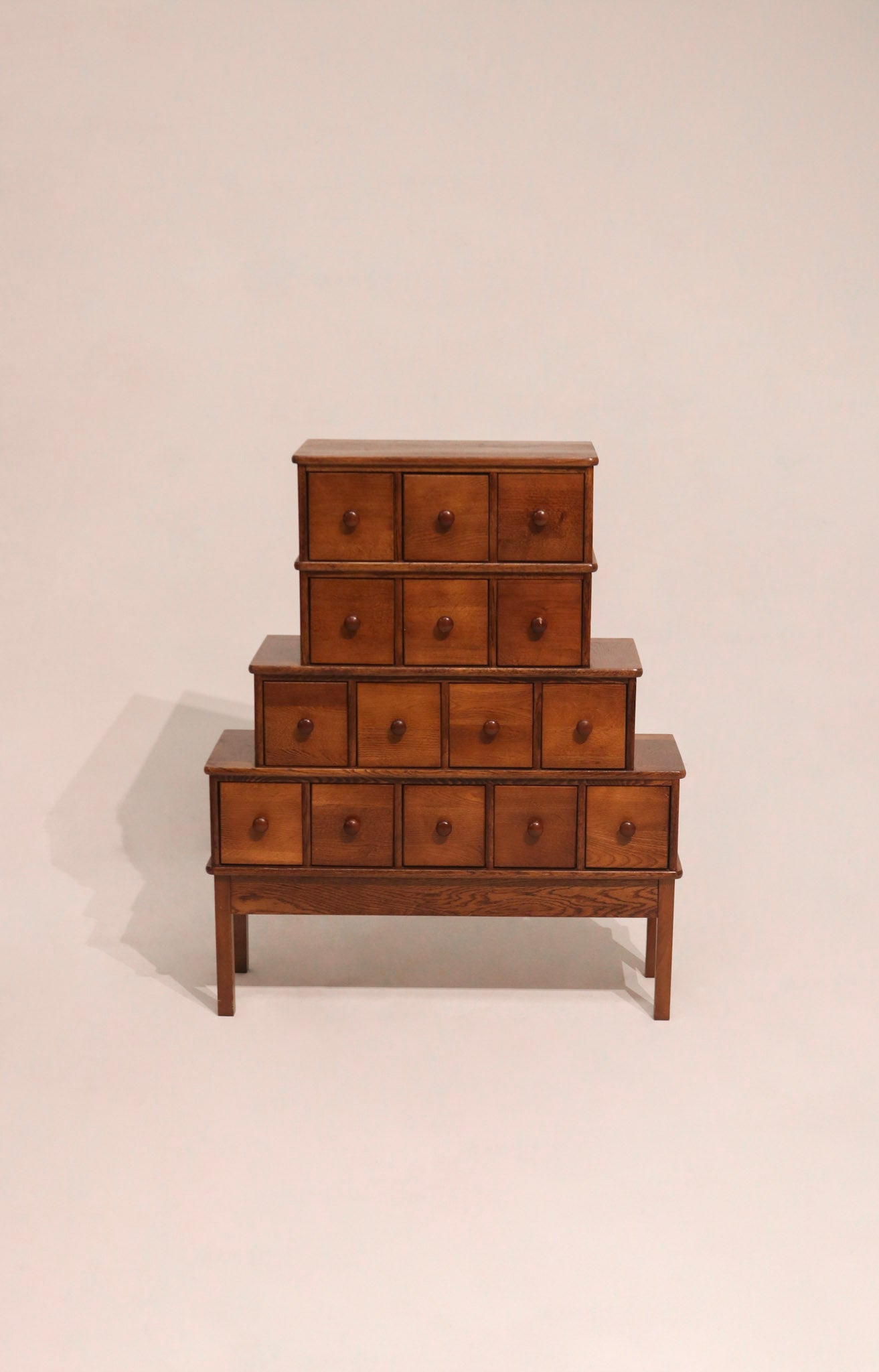 Rustic solid oak wood small chest of drawers cabinet storage 34x13x41 inches