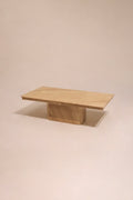 Vintage Italian solid marble coffee table 51 inches long rectangular block base