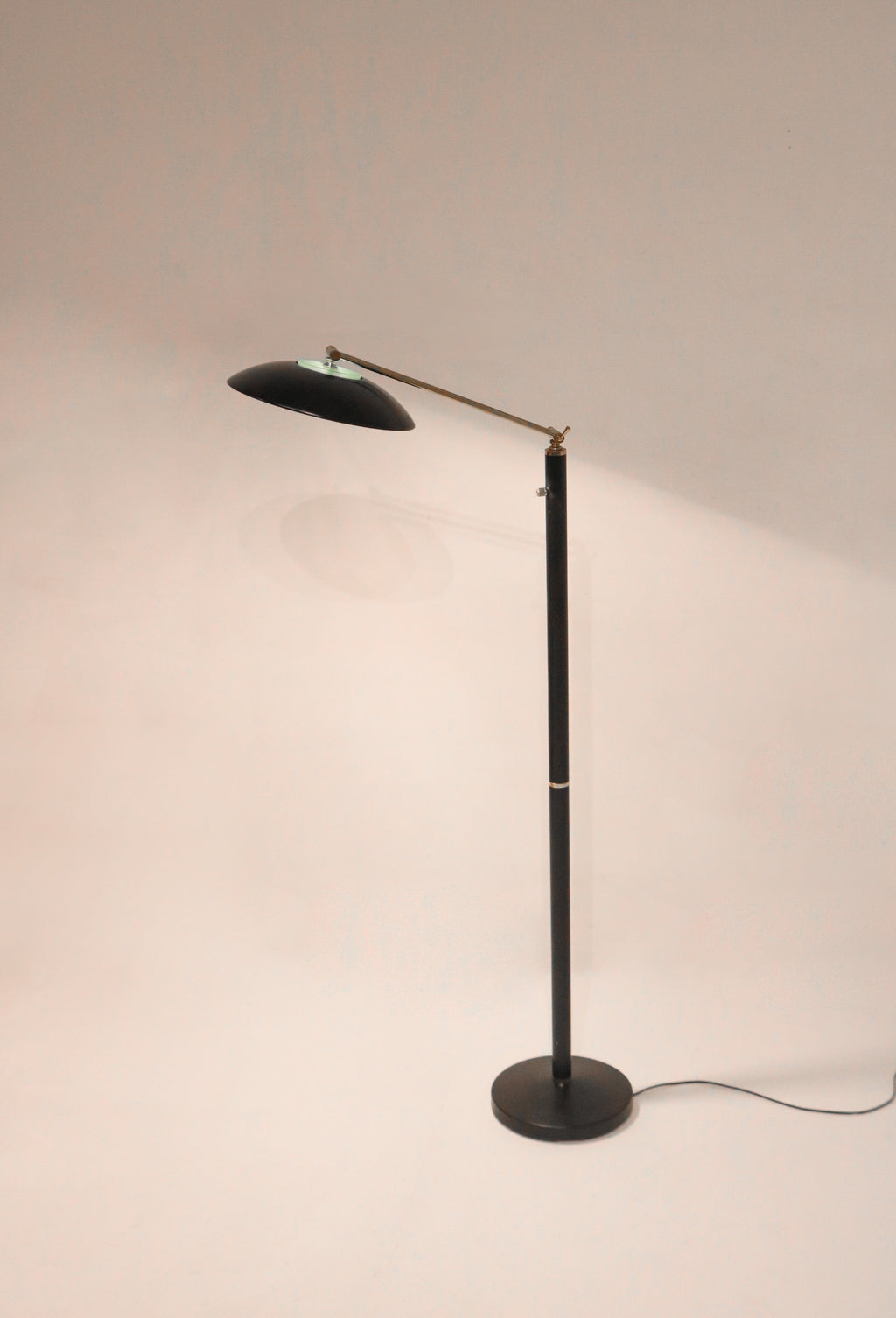 Vintage MCM metal brass adjustable floor lamp 53 inches tall reading style