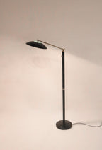 Vintage MCM metal brass adjustable floor lamp 53 inches tall reading style
