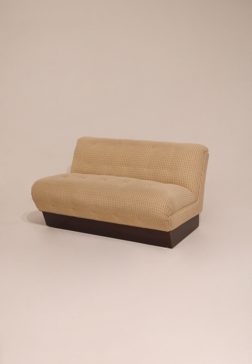 Vintage mid century modern sofa loveseat couch 51 inches beige textured fabric