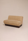 Vintage mid century modern sofa loveseat couch 51 inches beige textured fabric