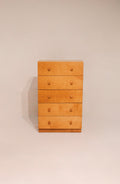 Vintage oak wood highboy 5 drawers dresser 49 inches tall clean lines