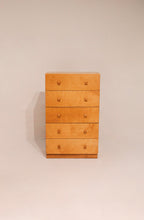 Vintage oak wood highboy 5 drawers dresser 49 inches tall clean lines
