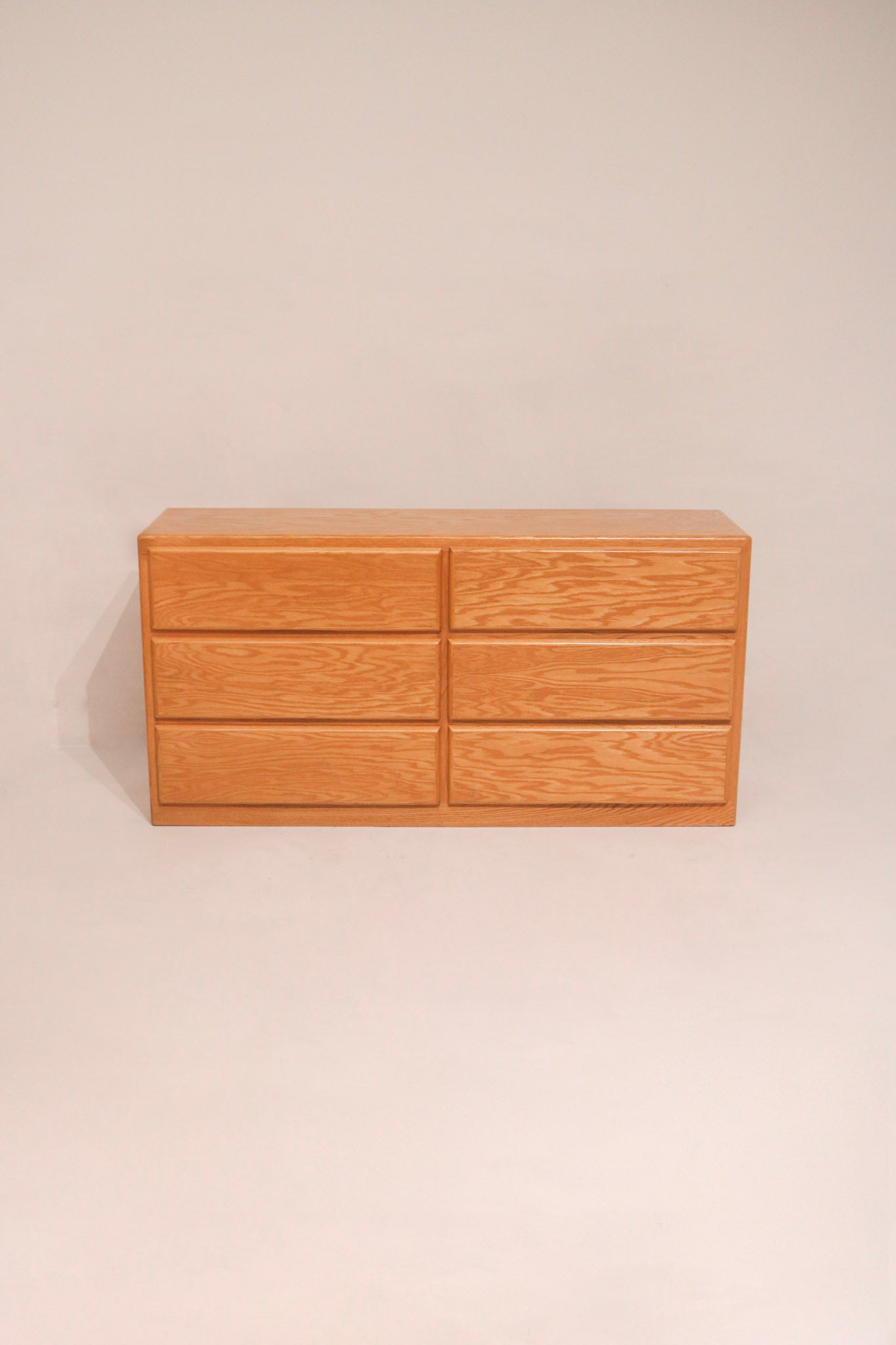 Vintage solid oak 6 drawers dresser 60 inches wide modern design