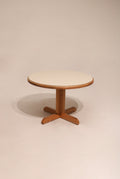 Vintage solid oak wood round dining table 42 inch diameter mid-century style