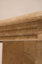 Table top thickness detail showing layered marble construction technique