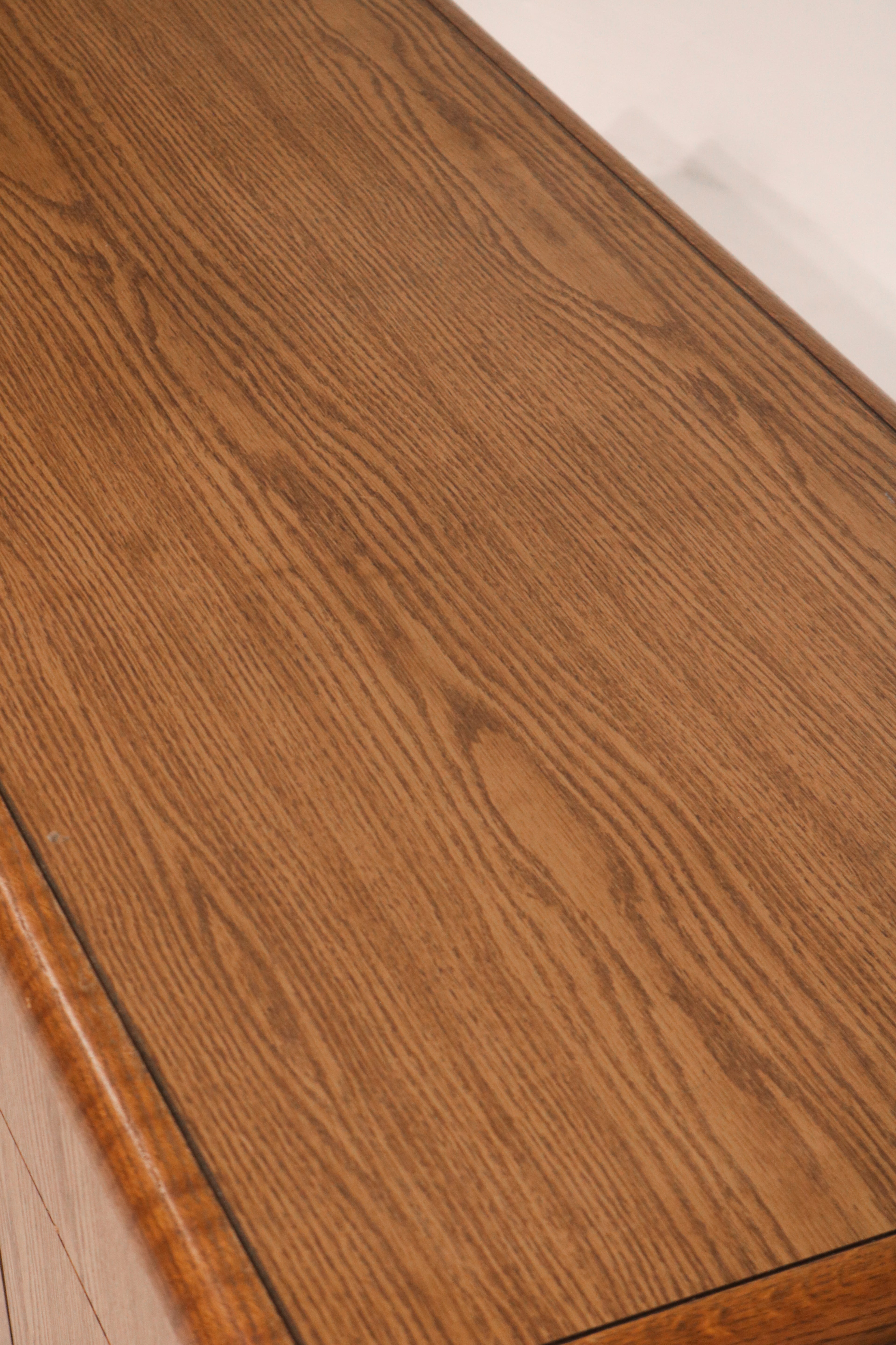 Top view of oak wood surface showing grain texture and condition