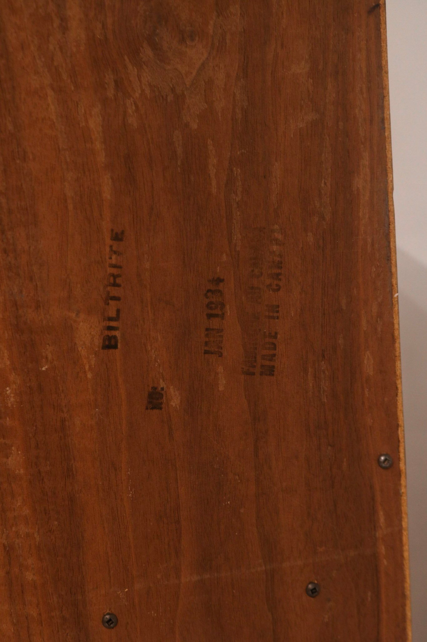 View of rear panel construction and any production markings