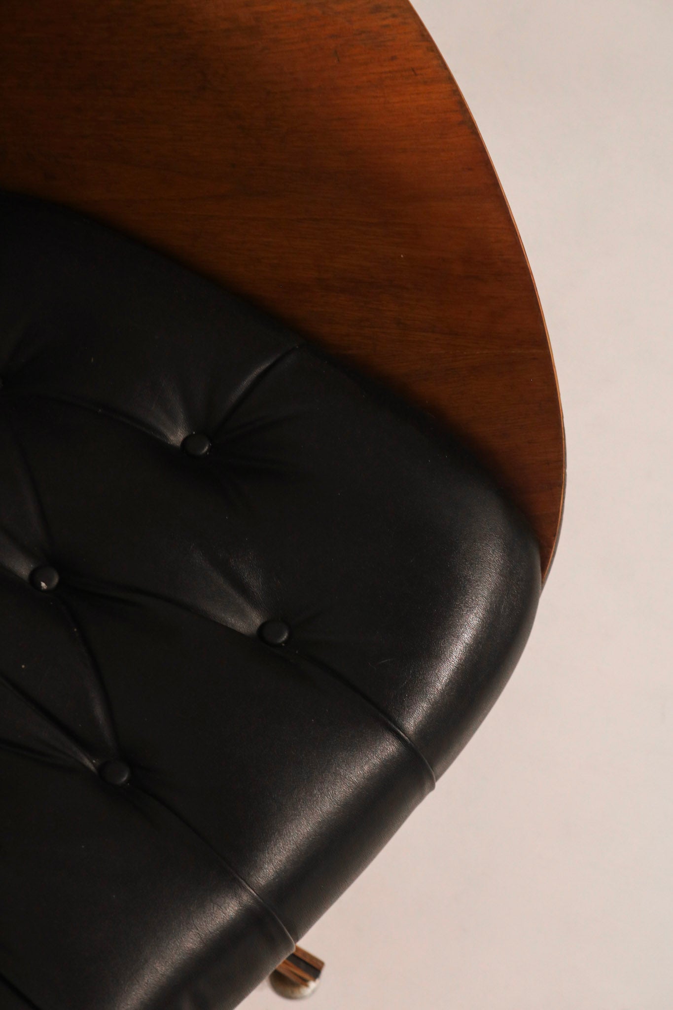 Rear view of the ottoman showing the plywood base structure