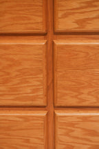 Rear view showing particle board back panel and overall stability