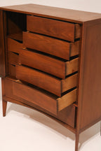 View of the right bank of drawers open showing storage capacity