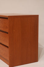 Right side panel view showing consistent teak wood finish